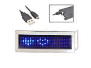 Programmable Rechargeable LED Scrolling DIY Text Flash Chrome Belt Buckle Party Blue