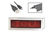 Programmable Rechargeable LED Scrolling DIY Text Flash Chrome Belt Buckle Party Red