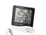 iKKEGOL LCD Digital Temperature Humidity Meter Thermometer with Clock Calendar HTC 1