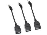 iKKEGOL pack of 3 USB 2.0 Female to Micro USB Male OTG On The Go Cable Adapter For Phone Tablet