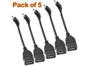 iKKEGOL pack of 5 USB 2.0 Female to Micro USB Male OTG On The Go Cable Adapter For Phone Tablet