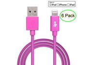 iKKEGOL Pack of 6 Apple Certified MFI iPhone 6 5 5S iPod IOS 7 8 Lightning USB Date Charger Cable