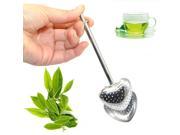 iKKEGOL 7 304 Handle Long Stainless Steel Heart Shape Push Button Tea Infuser