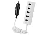 5 Port 1A 2.1A Fast USB Charger Power Station for Mobile Smart Phone Tablet PC White