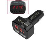 4 IN 1 Dual USB LED Car Charger Adapter Socket Tester Voltmeter Temperature 3.1A 5V