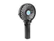 iKKEGOL Portable Mini Multifunction Handgrip Foldable Outdoor USB Rechargeable Fan Cooling Metal Clip Umbrella Hanger with Free 18650 Battery Black
