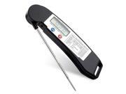 iKKEGOL Mini Foldable Cooking Thermometer Digital Food Thermometer Instant Read Thermometer Meat Thermometer for Kitchen Food Tools with Fodable Probe Black