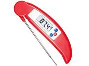 iKKEGOL Mini Foldable Cooking Thermometer Digital Food Thermometer Instant Read Thermometer Meat Thermometer for Kitchen Food Tools with Fodable Probe Red