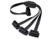 iKKEGOL OBD2 OBDII 1 to 3 Ultra Low Profile 16 Pin Male to Female Y Splitter Cord Diagnostic Extension Cable 50cm 20