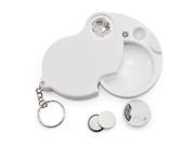 iKKEGOL Folding Pocket Magnifier Illuminated LED 5X 50mm 20X 12mm Double Magnification Lens Eye Jewelry Loupe with Keychain for Reading Inspection Jewelry C