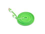 iKKEGOL 3M 10ft Flat Braided Fabric Micro USB Date Sync Charger Cable for Android HTC Samsung S3 S4 Green