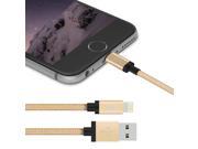 Apple MFI Lightning to USB Date Charger Cable Nylon Braided Aluminum Tips iOS7 8 iPhone iPad iPod Golden