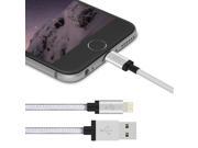 Apple MFI Lightning to USB Date Charger Cable Nylon Braided Aluminum Tips iOS7 8 iPhone iPad iPod Silver