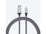 Apple MFI Lightning to USB Date Charger Cable Nylon Braided Aluminum Tips iOS7 8 iPhone iPad iPod Gray