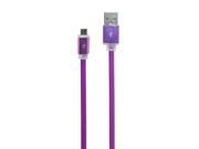 iKKEGOL 3.3FT 1M Micor USB Flat Date Sync Charger Aluminum Tips Cable for Samsung S4 S3 S2 Note Android HTC GPS Power Bank etc Purple