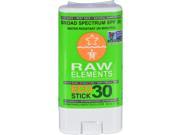 Raw Elements Eco Form Sunscreen Stick SPF 30 Plus .6 oz