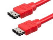 3 Ft 6 Gbps eSATA to eSATA External Serial ATA Data Cable Shielded Red new