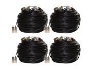 4 New 100ft BNC CCTV Video Power Cable CCD Security Camera DVR Wire Cord
