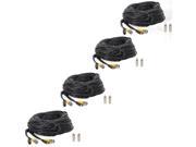 4 x 100ft BNC CCTV Video Power Cable CCD Security Camera DVR Wire Cord Connector