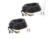 2 X 100 ft BNC CCTV Video Power Cable CCD Security Camera DVR Surveillance Wire