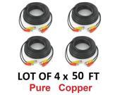 4 X 50FT CCTV SECURITY CAMERA CABLE SURVEILLANCE WIRE VIDEO BNC CORD POWER DVR