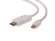 10FT Mini DisplayPort Male to HDMI Male Cable Adapter Whit