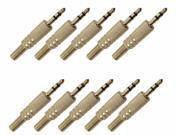 10 Pcs 3.5mm 1 8 Stereo Male Audio TRS Plated Jack Plug Adapter Connector
