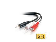 5Ft 3.5mm to RCA Male to Male Stereo Y Cable Adapter for MP3 iPod