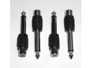 4 Pack RCA Female to 1 4 6.35mm Male Mono Audio Adapters Connectors Plugs