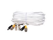 VideoSecu 50ft Video Power Extension Cable Wire Cord with Free RCA BNC Adapters for CCTV Security Camera DVR System WD1