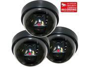 VideoSecu 3 Packs of Dome Dummy Security Camera CCTV Home Surveillance Camera Fake with Flashing LED Light Simulated Indoor bkj