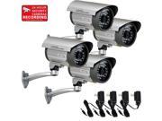 VideoSecu 4 Pack Weatherproof Outdoor Indoor Security Camera Built in 1 3 SONY CCD 3.6mm Wide Angle View IR Day Night Vision with 4 Power Supply CCTV Surveilla