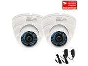VideoSecu 2 Pack Vandal Proof Weatherproof Indoor Outdoor Security Camera IR Day Night Vision Builit in 1 3 inch SONY CCD 600 TV Lines High Resolution 3.6 mm Wi
