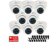 VideoSecu 8 Pack Builit in 1 3 SONY CCD Security Camera Weatherproof Outdoor vandal Proof IR Night Vision 600 TV Lines 3.6 mm Wide Angle View with 8 Power Supp