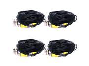VideoSecu 4 Pack 150ft Video Power Extension Cable Wire Cord with BNC RCA Adapters for CCTV Security Camera DVR System 1OA