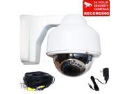 VideoSecu Dome Indoor Outdoor Weatherproof Security Camera CCD Infrared Day Night Vision Vari focal 4 9mm Lens with Power Supply and Cable for CCTV Home Surveil