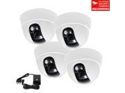 VideoSecu 4 Pack Security Camera Dome Built in 1 3 Sony Effio CCD 600 TVL High Resolution 3.6mm Wide Angle Lens with 4CH Power Supply for CCTV DVR Home Surveil