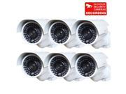 VideoSecu 6 Pack Fake Dummy Flashing Blinking Light Infrared LEDs CCTV Security Camera for Home Surveillance with Free Decal WS5