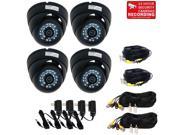 VideoSecu 4 Pack Weatherproof Outdoor Infrared Day Night Vision Security Camera 480TVL 3.6mm Wide Angle View Build in 1 3 CCD with 4x Power Supply and 4x Cabl