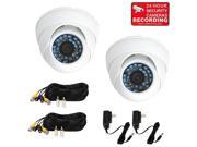 VideoSecu 2 Pack Weatherproof Outdoor Vandal proof IR Day Night Vision Security Cameras Build in 1 3 inch CCD 3.6mm Wide Angle Lens 480TVL with 2 Power Supply a