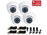 VideoSecu 4 Pack Build in 1 3 inch CCD Infrared Day Night Vision 3.6mm Wide Angle Lens Security Cameras 480TVL Weatherproof Outdoor Vandal proof with 4 Power Su