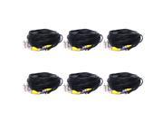 VideoSecu 6 Pack 50ft BNC RCA Video Power Wires Security Camera Extension Cables for CCTV DVR Home Surveillance System with Free Connector Adapters 1QC