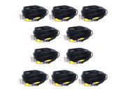 VideoSecu 10 Pack 50ft Feet Pre made All in One BNC Video and Power Extension Cables with Free Connectors for CCTV Security Camera 1QD