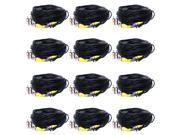 VideoSecu 12 Pack 50 Feet Video Power CCTV Security Camera Cables Wire Cord with Free BNC RCA Connectors MCH