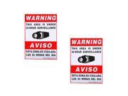VideoSecu 2 Security Camera Video Warning Sticker Sign Decal 11.5x8.3 for Home CCTV DVR CCD Video Surveillance Camera System WO9