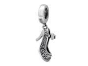 Babao Jewelry High Heel Shoe White CZ Crystals 925 Sterling Silver Dangle Bead fits Pandora European Charm Bracelets