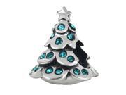 Babao Jewelry Christmas Tree Blue CZ Crystals 925 Sterling Silver Bead fits Pandora European Charm Bracelets