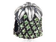 Babao Jewelry Sparkling Green Pineapple Czech Crystal Soild Authentic 925 Sterling Silver Bead Fits Pandora Style European Charm Bracelets