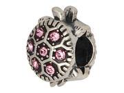 Babao Jewelry Lovely Tortoise Pink Czech Crystal Soild Authentic 925 Sterling Silver Bead Fits Pandora Style European Charm Bracelets