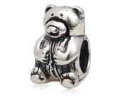 Babao Jewelry Bear Soild Authentic 925 Sterling Silver Bead Fits Pandora Style European Charm Bracelets